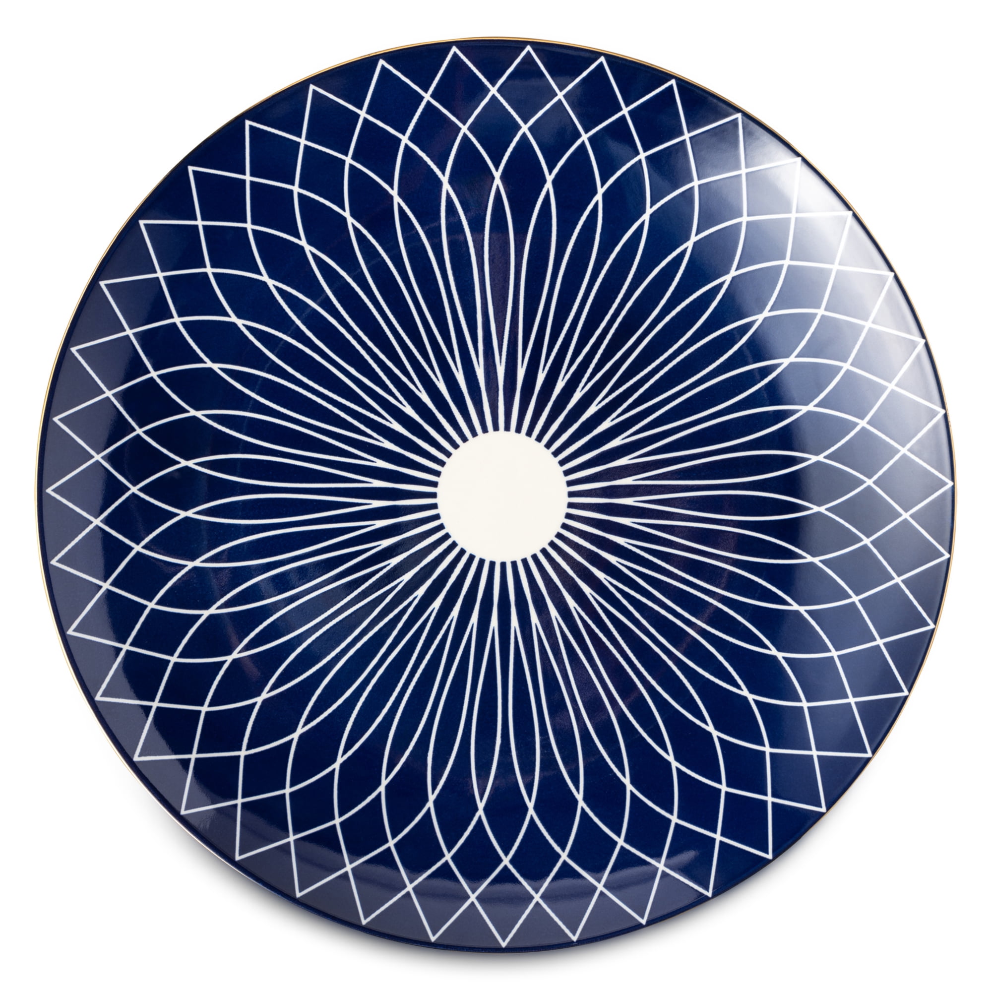 Blue and White Calypso Collection, 12-Piece Stoneware Dinnerware Set - Image 7