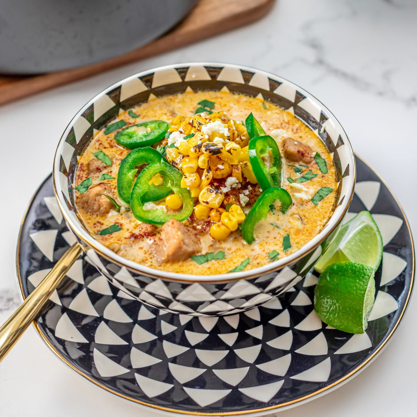 12-Piece Dinnerware Stoneware Set, Black & White Medallion Collection - Image 3