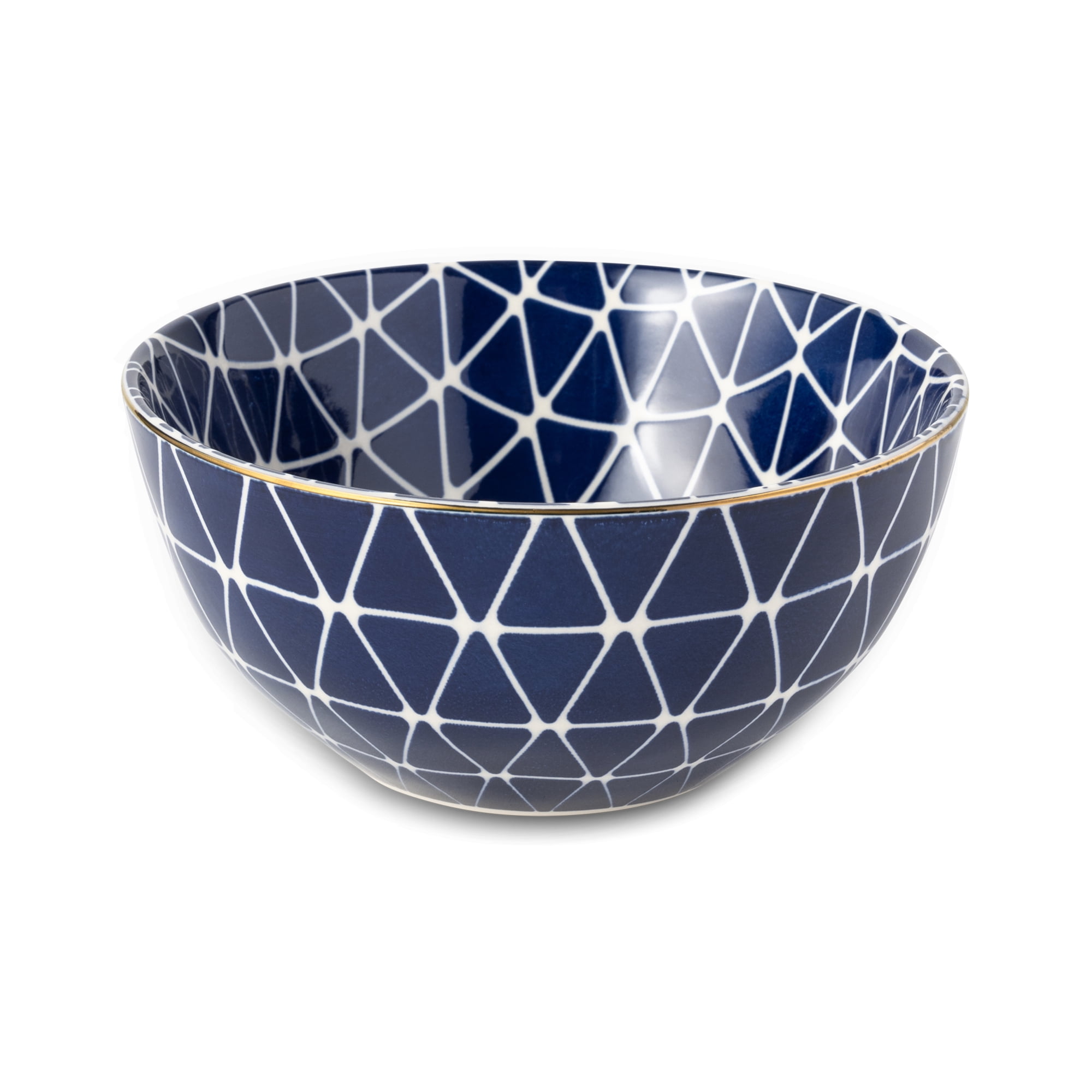 Blue and White Calypso Collection, 12-Piece Stoneware Dinnerware Set - Image 9