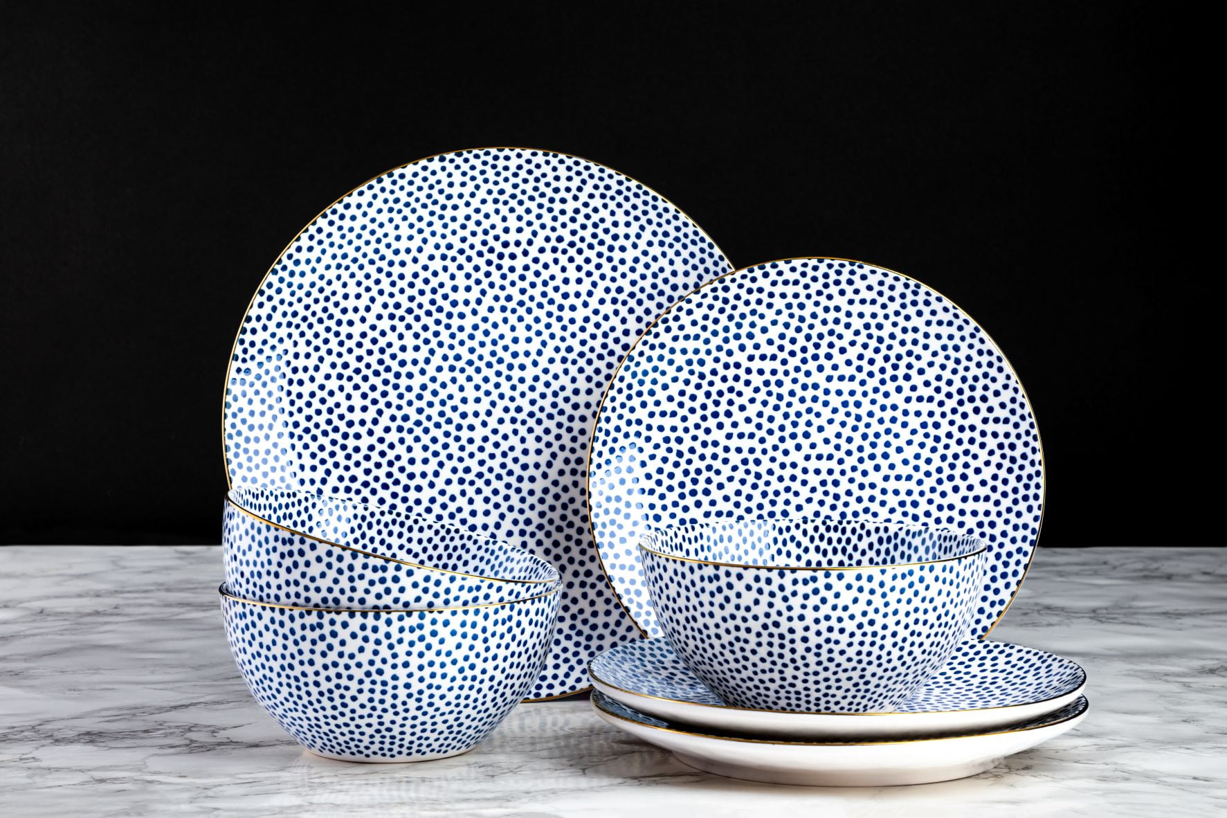 Blue Dot 12 Piece Dinnerware Set - Image 5