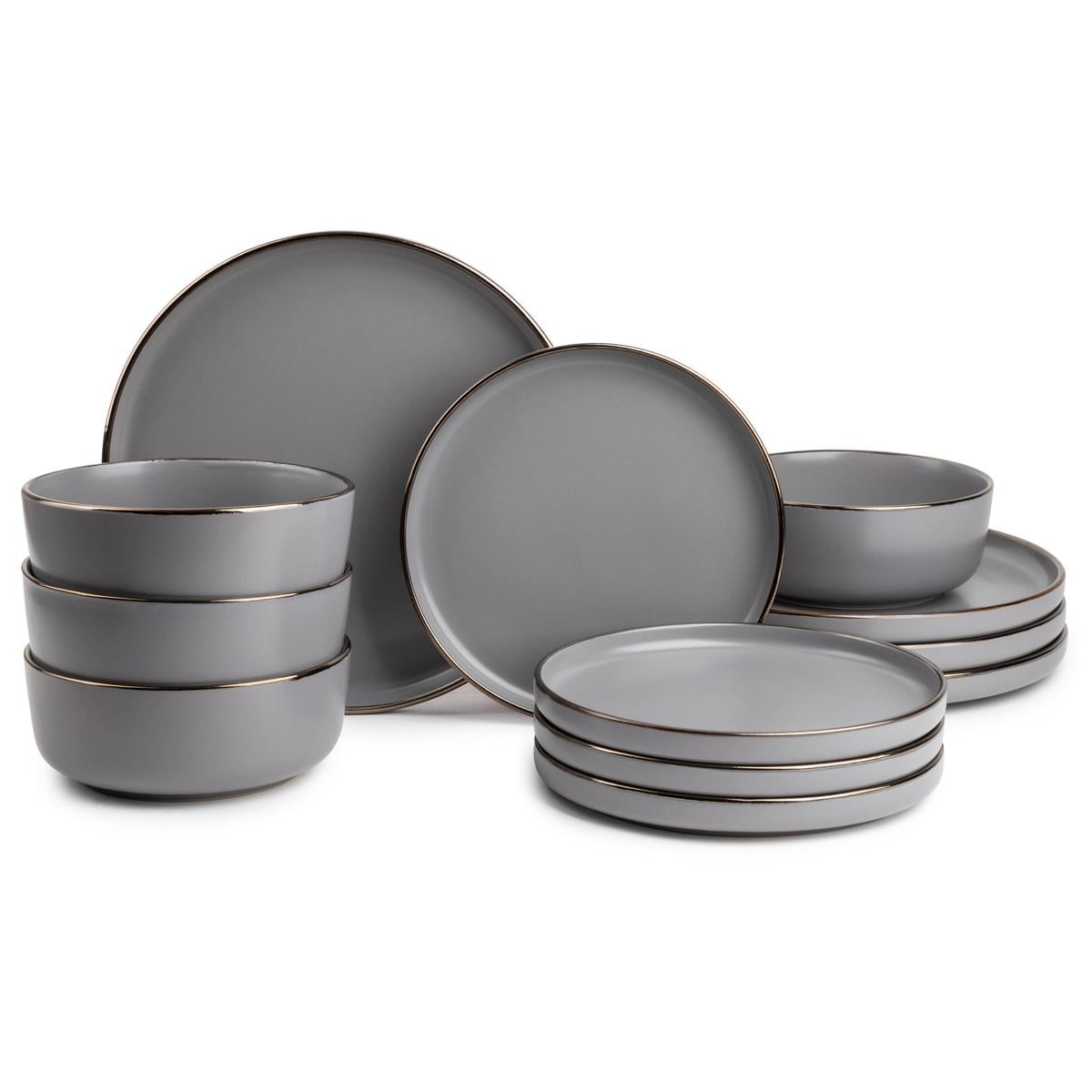 12-Piece Stoneware Dinnerware Set, Ava Collection