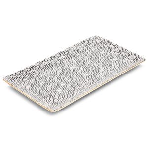 Stoneware Rectangular Serve Platter, Dot Collection