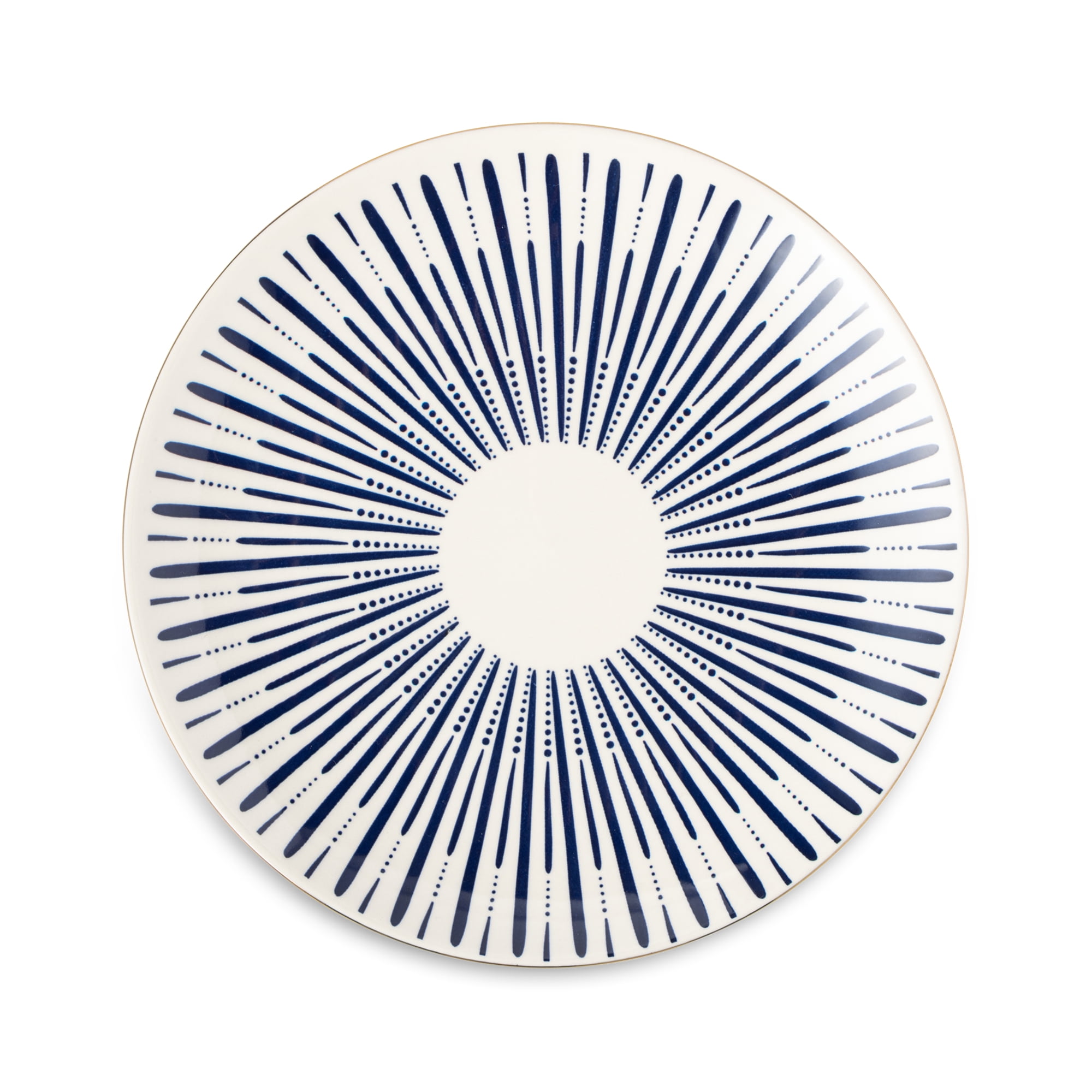 Blue and White Calypso Collection, 12-Piece Stoneware Dinnerware Set - Image 8