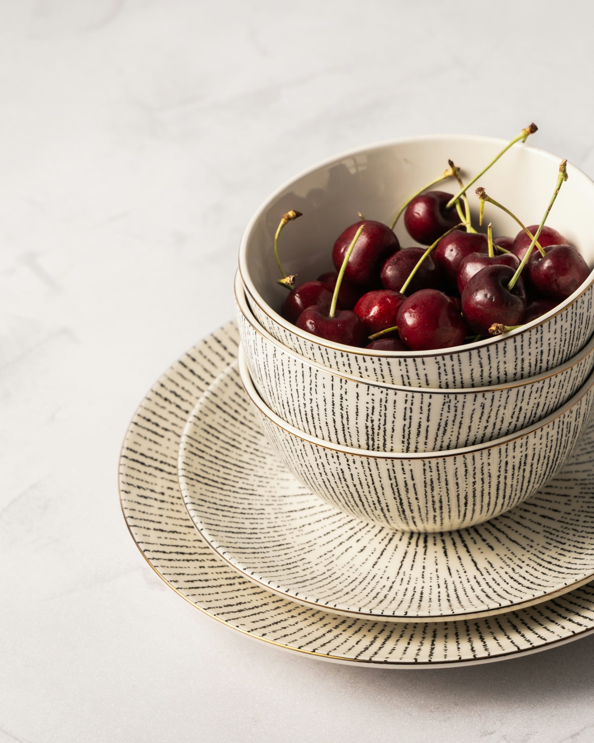 12-Piece Stoneware Dinnerware Set, Riley Collection - Image 4