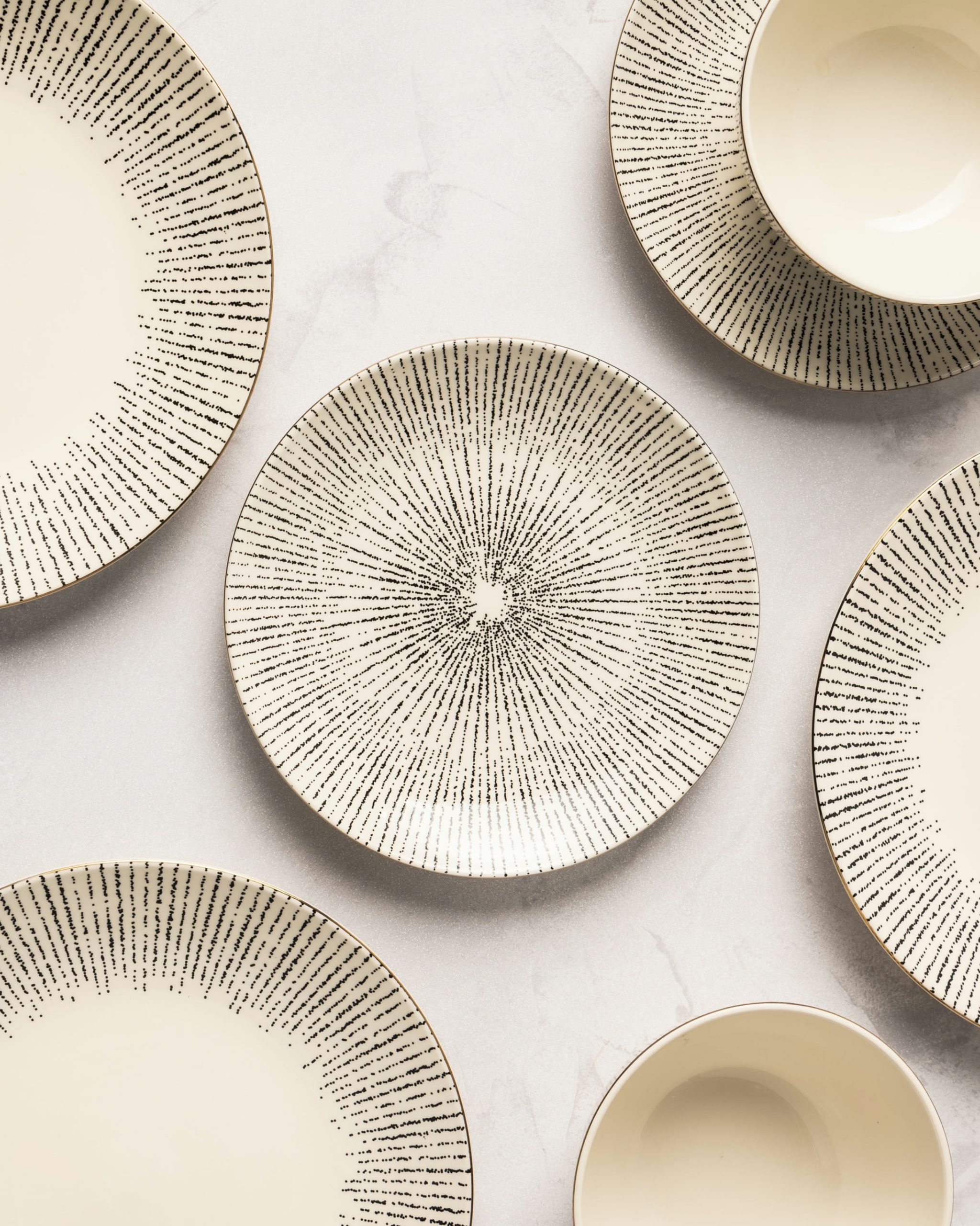 12-Piece Stoneware Dinnerware Set, Riley Collection - Image 3