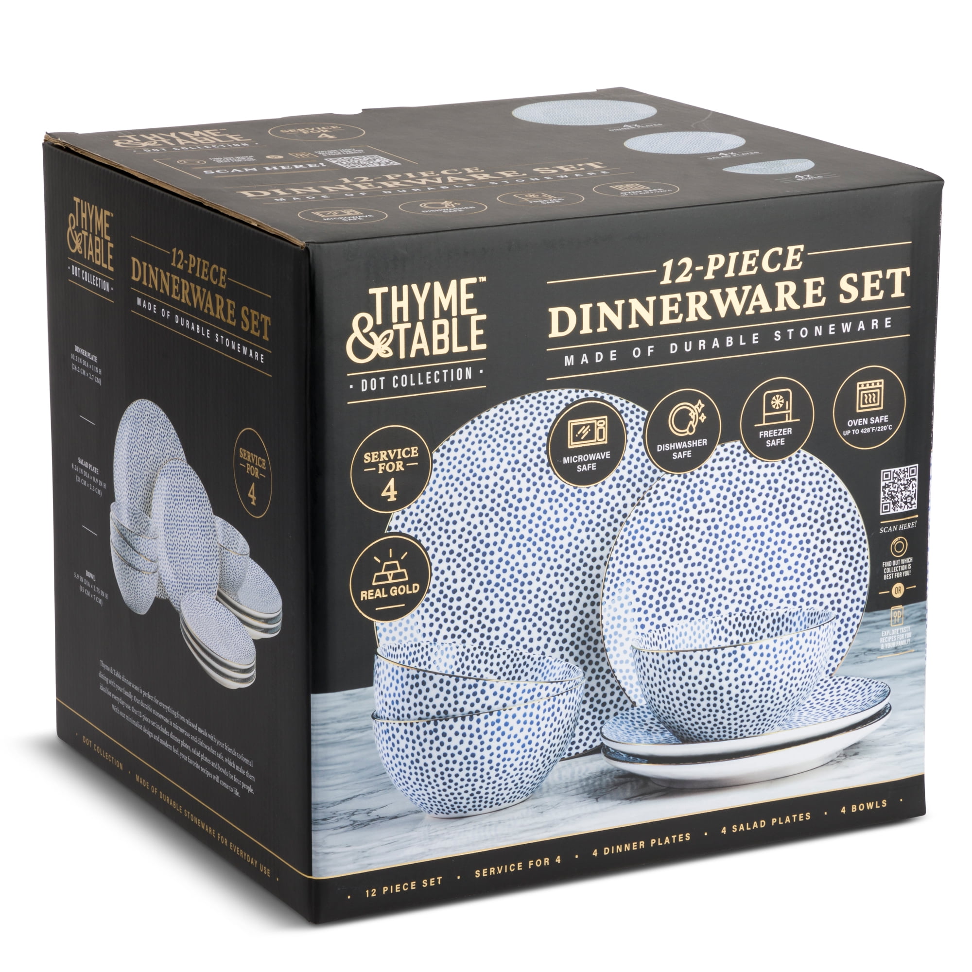 Blue Dot 12 Piece Dinnerware Set - Image 7