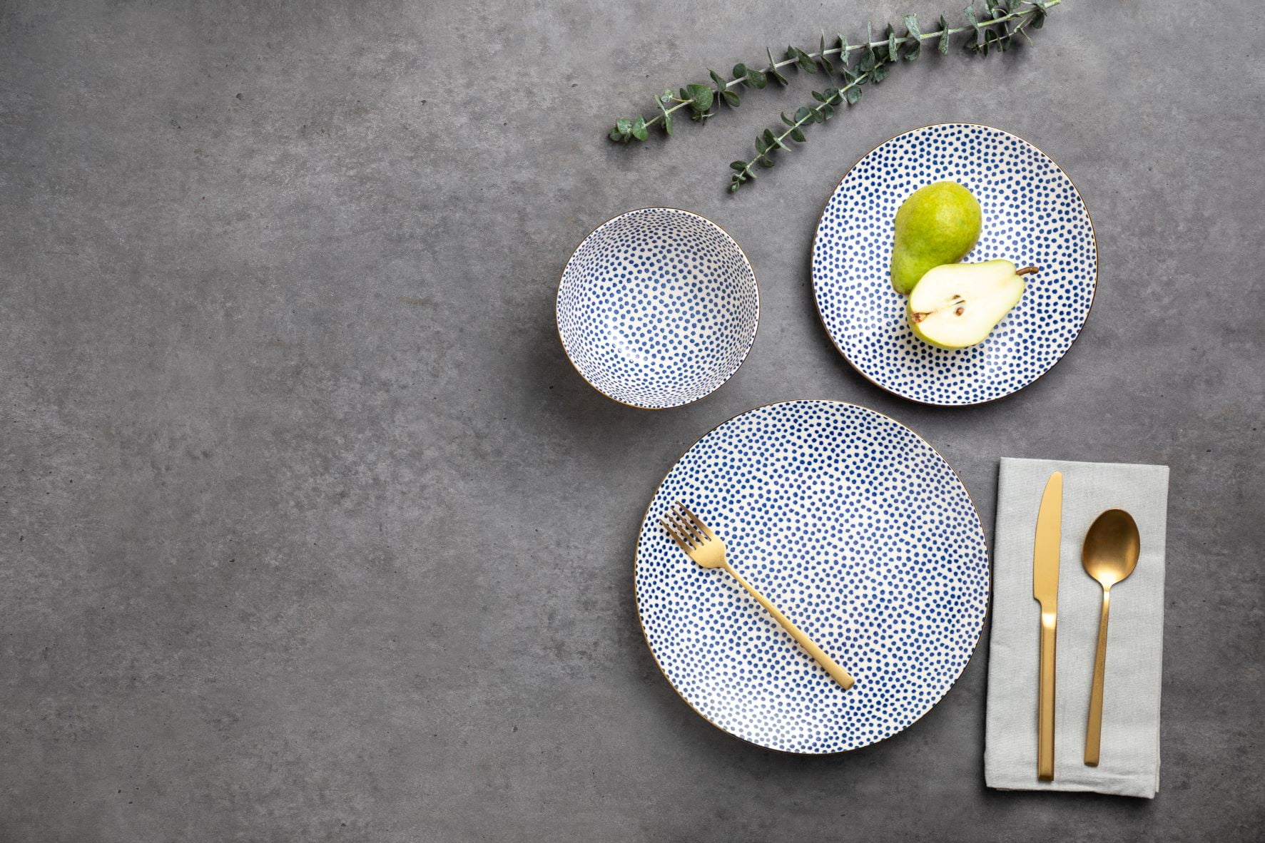 Blue Dot 12 Piece Dinnerware Set - Image 3